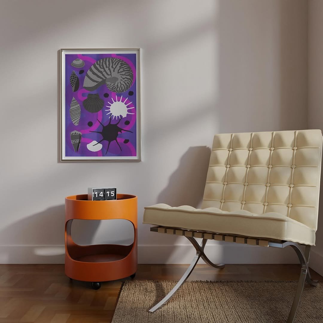 Photo by FYCH 프이치 on June 29, 2025. May be art of picture frame, armchair, poster and text.
