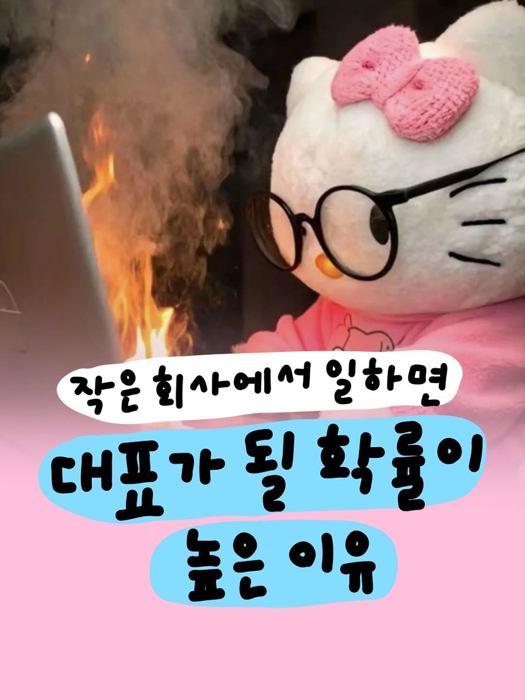 Photo by 마케터 은진 👩🏻💻 | Eunjin Jang on August 04, 2025. May be an image of text that says '작은 회사에서 일하며 대표 가 된 학률이 높은 이유'.