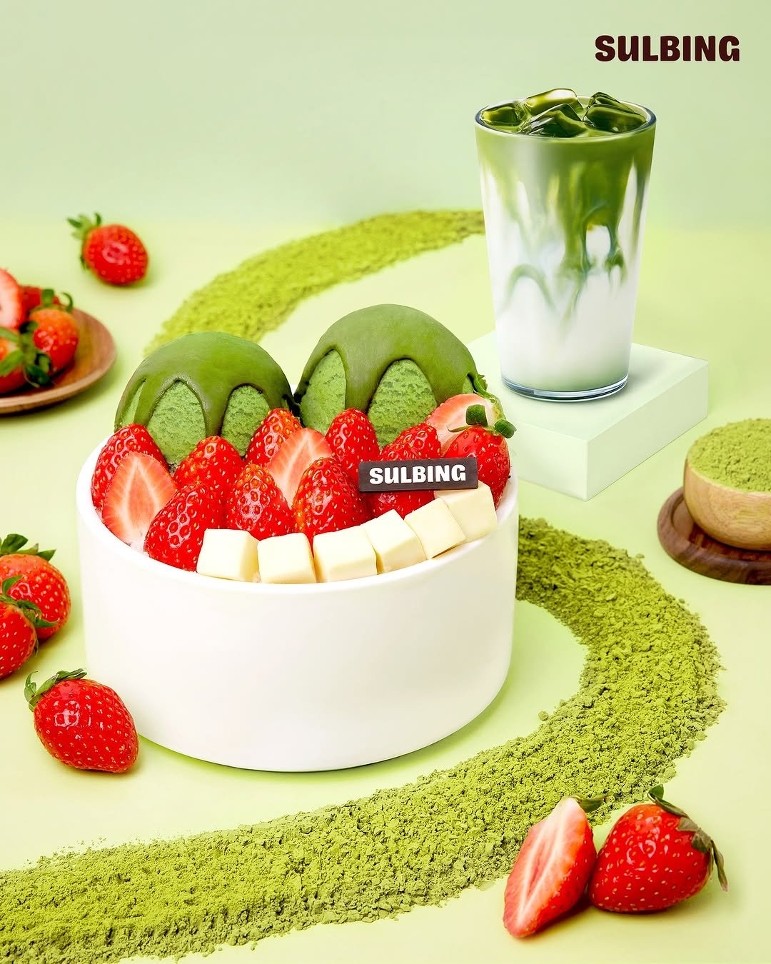 Photo by 설빙 on November 30, 2025. May be an image of strawberry, chiffon cake, fruitcake, teacup and text that says 'SULBING SULBING'.