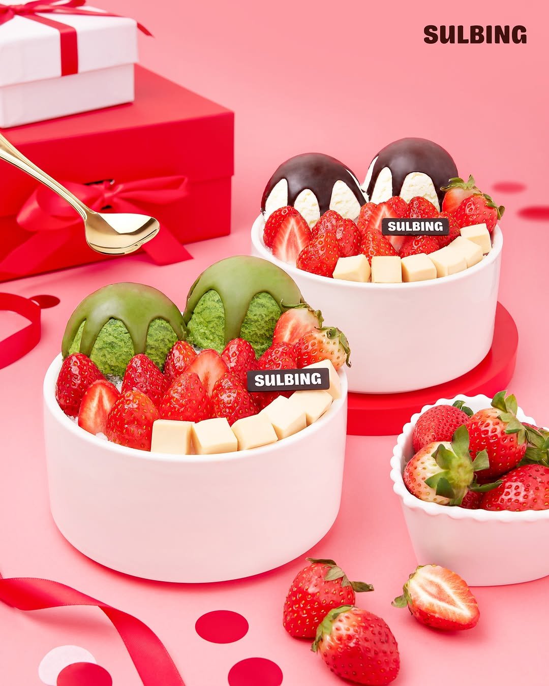 Photo by 설빙 on December 09, 2025. May be an image of gelato, strawberry, fruitcake and text that says 'SULBING SULBING SULBING SULBING'.