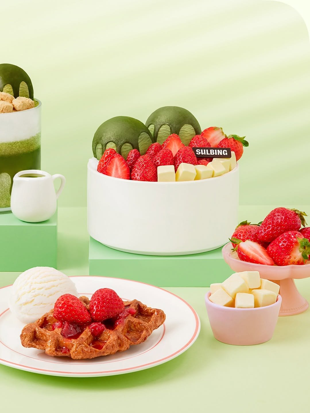 Photo by 설빙 on April 09, 2026. May be an image of strawberry, tart, toast, wafer, fruitcake and text that says 'SULBING'.