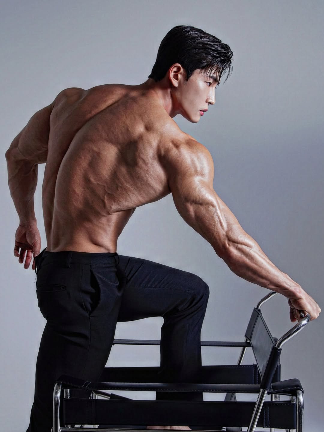 Photo shared by 정대진 on September 28, 2025 tagging @byun_hwa_, and @byunhwa_studio. May be an image of 1 person, biceps, body building and text.
