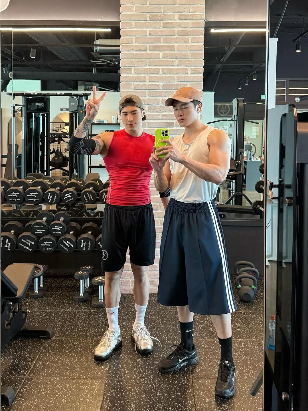 Photo shared by Isaac on August 16, 2025 tagging @dino_oricci. May be an image of 2 people, people bodybuilding and text.