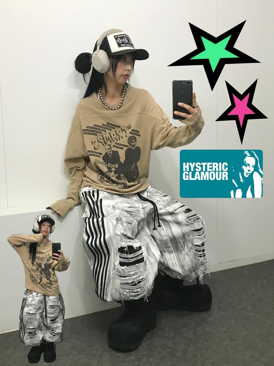 Photo by 스윙잉서울 대구 on March 04, 2026. May be an image of hat, sweatpants, top, sweatshirt, sweatsuit, parka, sportswear and text.