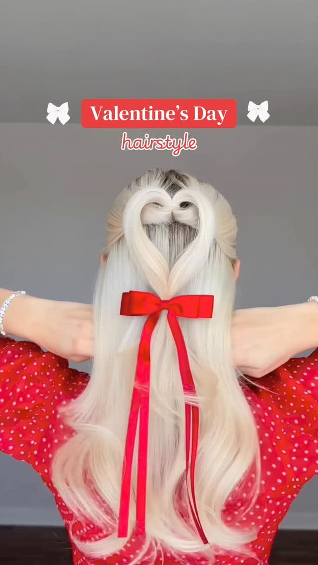 taaylor_xox 게시물 이미지: Valentine’s Day Hairstyle 🥰❤️✨ I added a bow...