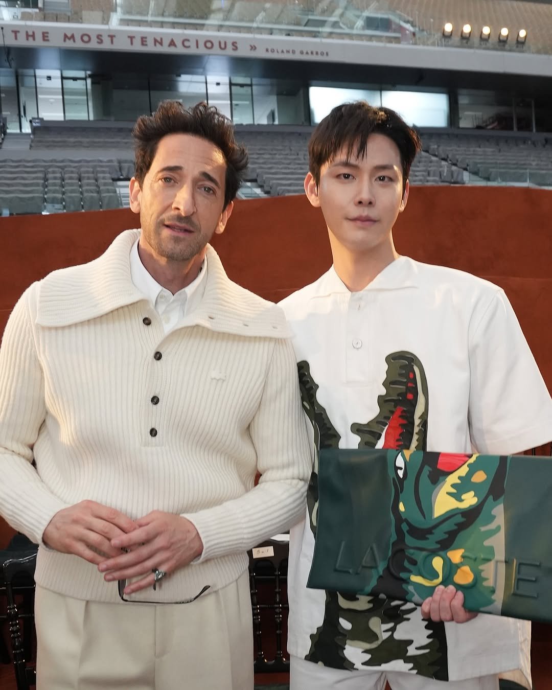 Photo shared by Theo Jang on March 09, 2025 tagging @lacoste, and @adrienbrody.