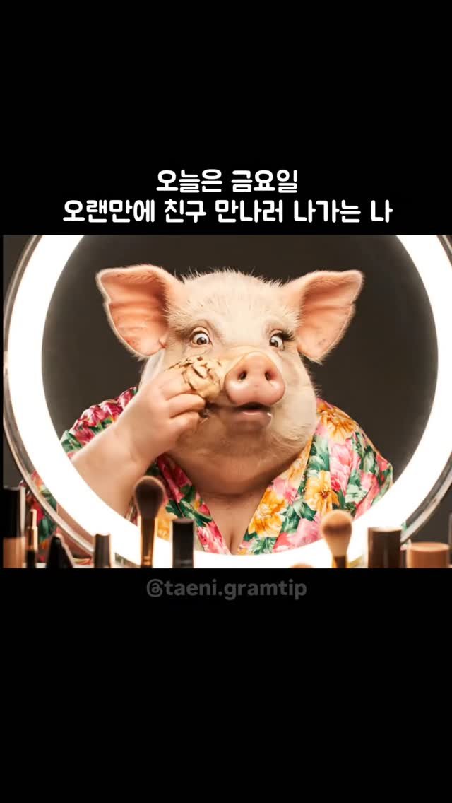 taeni.gramtip 게시물 이미지: 오늘은 불금이라 화장좀했더니 놀리는 신랑
오랜만에 친구 만나러 가는 나 = 과몰입...