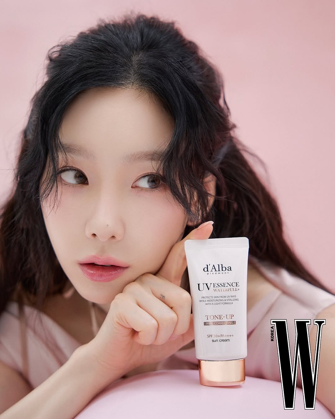 Photo by TaeYeon on August 13, 2025. May be an image of 1 person, makeup, hair product, hand cream, lotion and text.