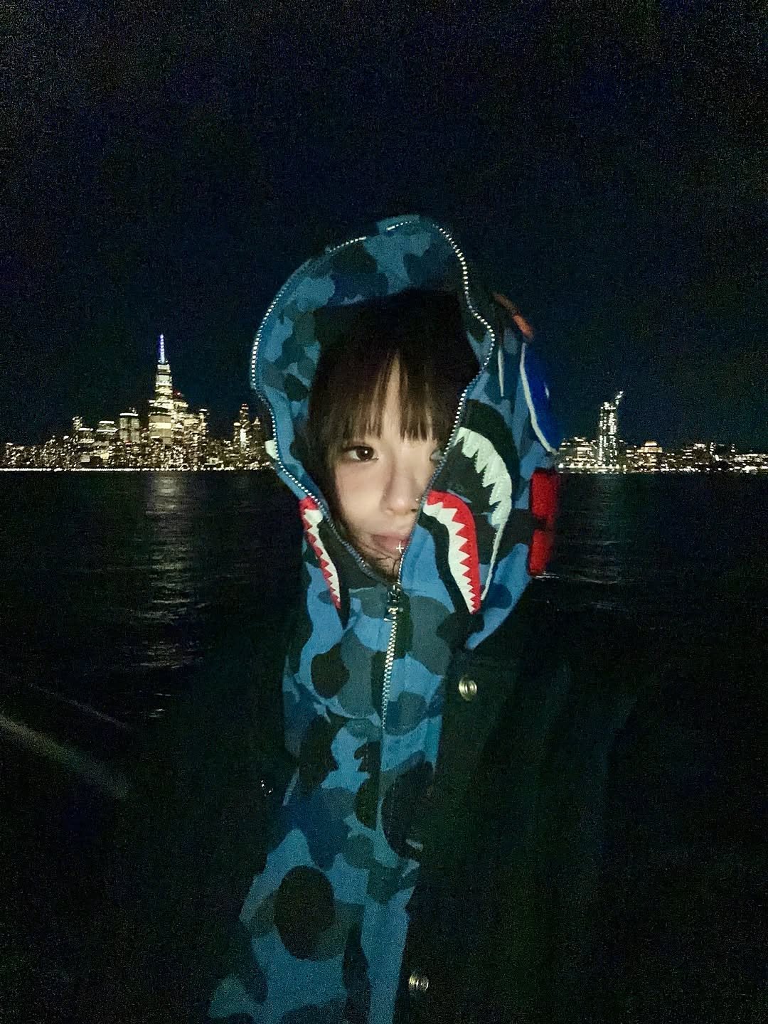 Photo shared by 히고미 on November 16, 2025 tagging @supremenewyork, and @bape_japan. May be an image of parka and text.