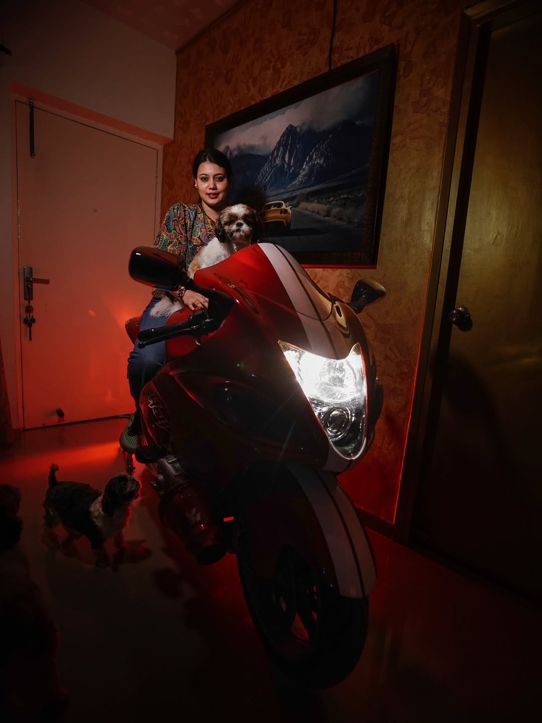 Photo by Tamanna_euphoria13 on September 28, 2025. May be an image of motorcycle, scooter, helmet and text.