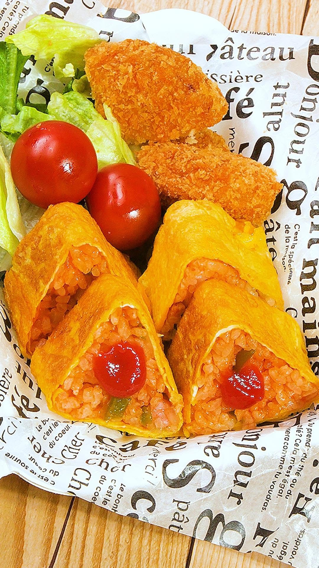 tastyjapan 게시물 이미지: 【忙しい朝でもOK！卵焼き器でオムライス♡】簡単激旨お弁当レシピ！！ / Omelet...