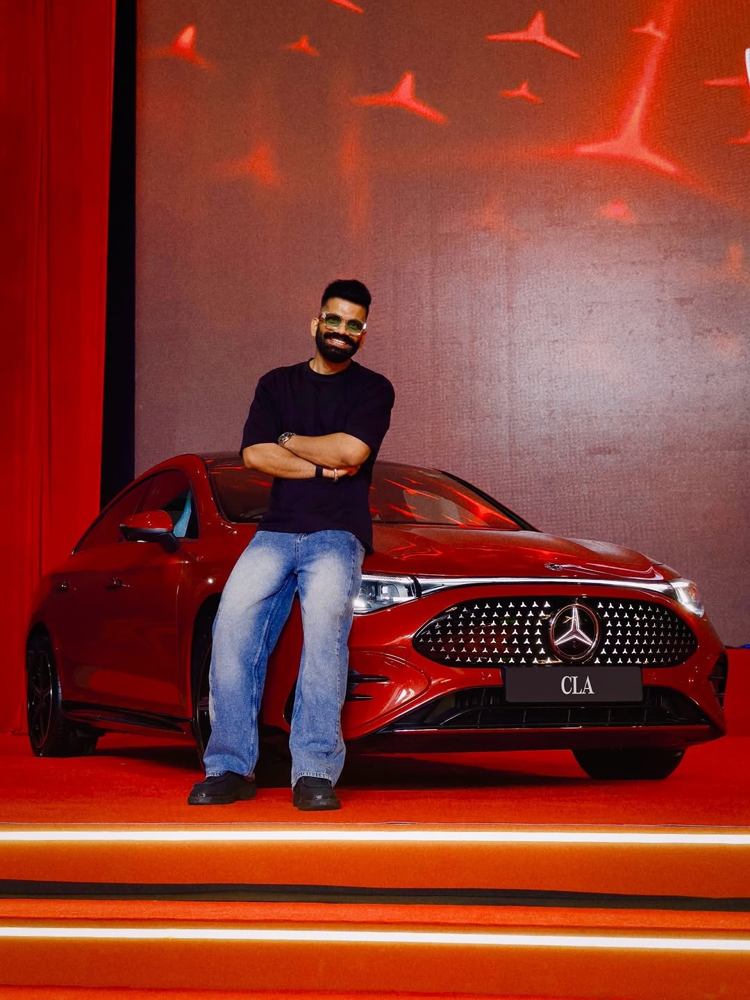 Photo shared by Gaurav Chaudhary on April 27, 2026 tagging @mercedesbenzind. May be an image of wheel, sedan and text.