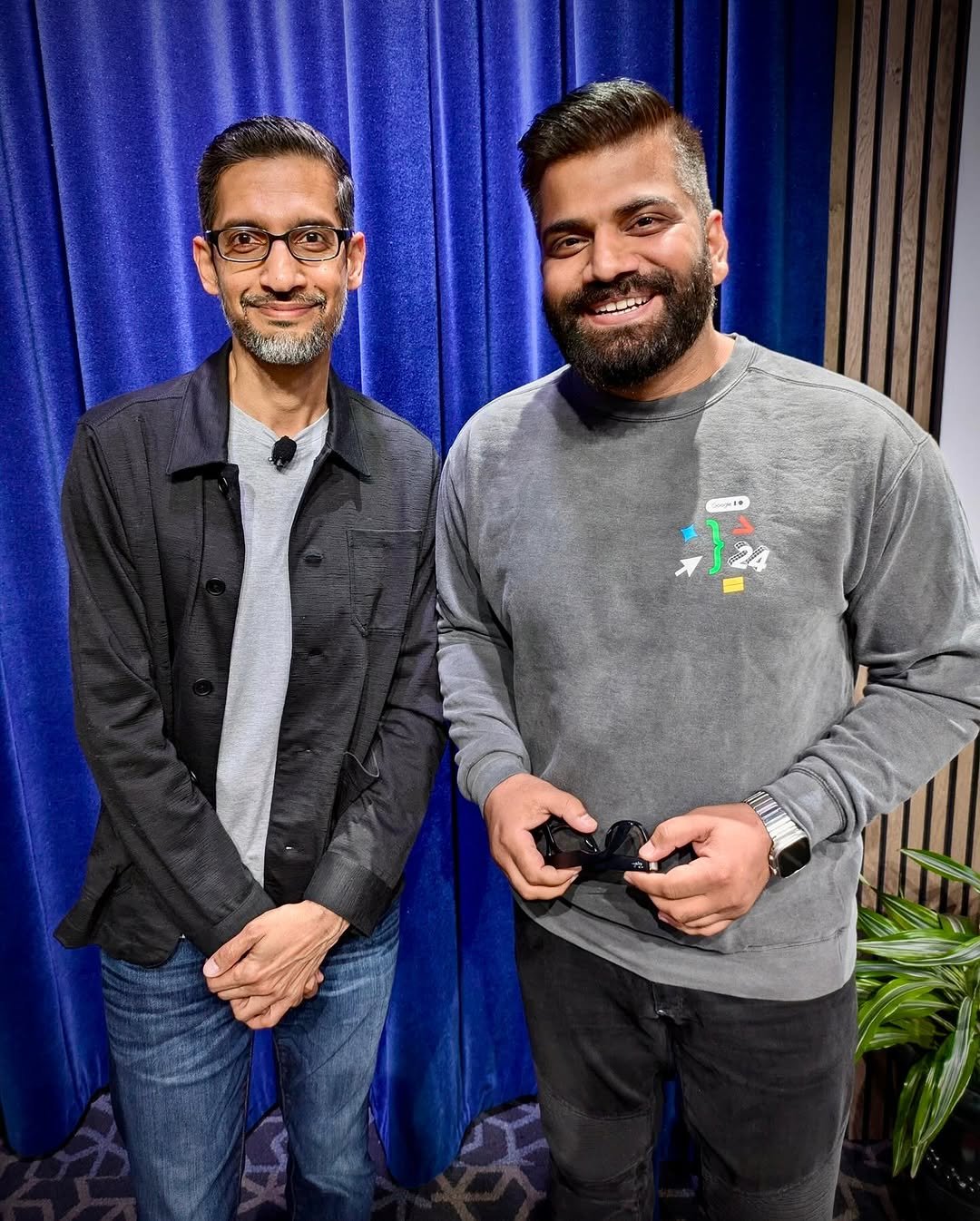 Photo shared by Gaurav Chaudhary on May 16, 2024 tagging @sundarpichai.