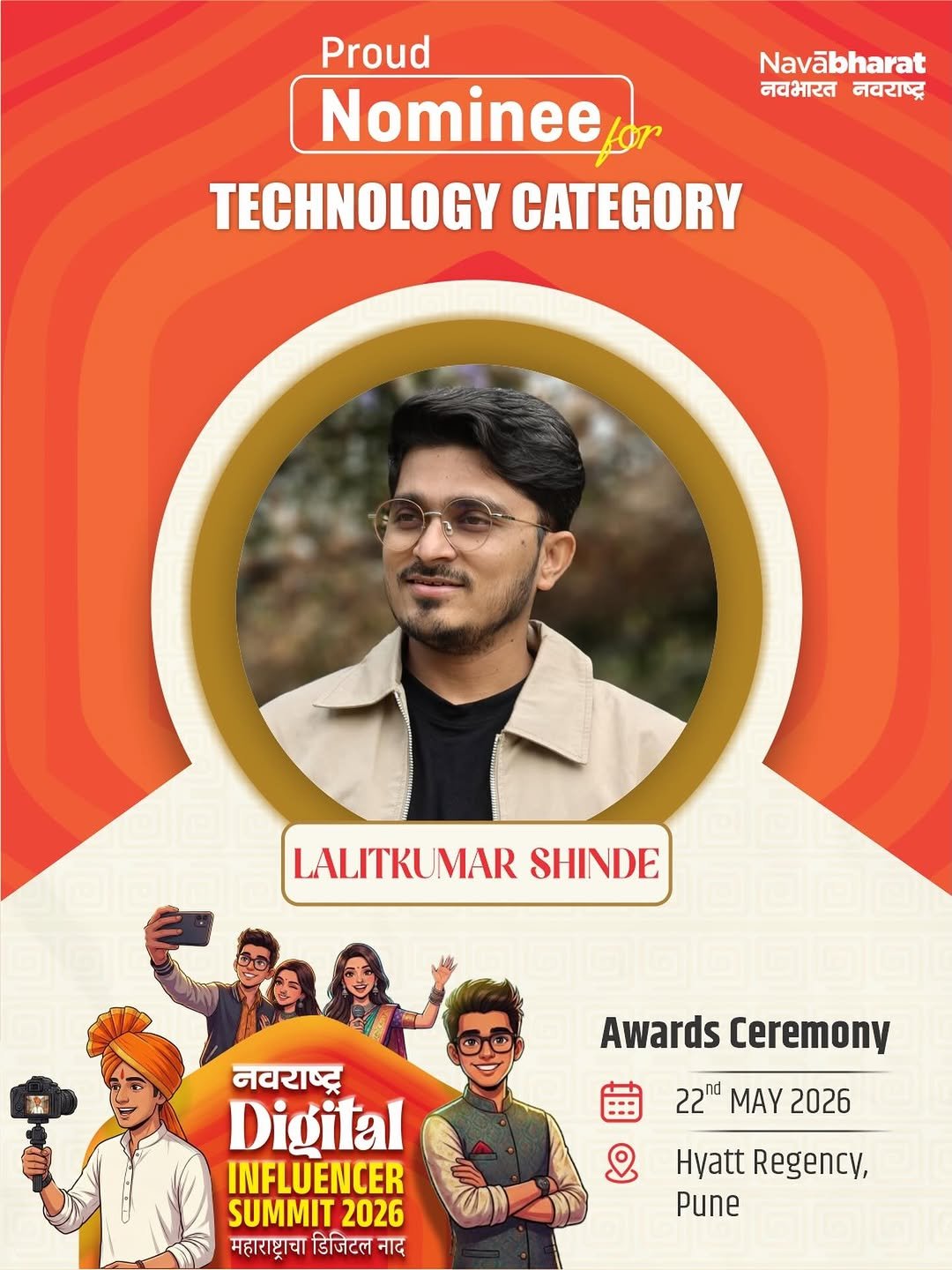 techwithlalit_ 게시물 이미지: Honoured to be nominated for the Navarashtra...