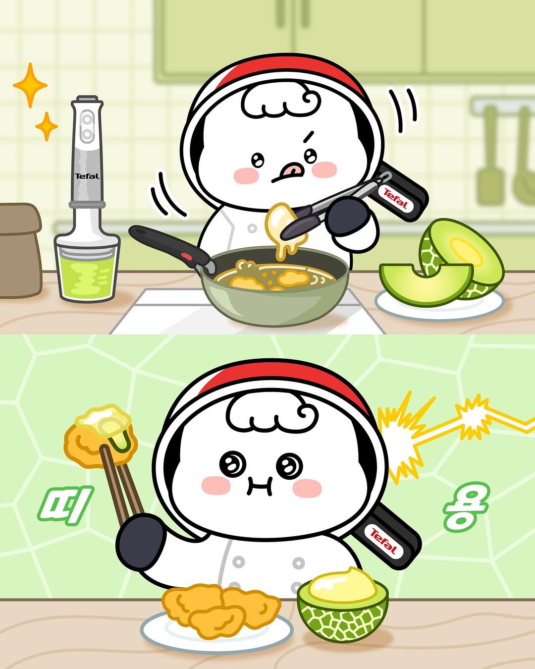 Photo by 테팔 공식 인스타그램 on January 25, 2026. May be an illustration of ‎spatula and ‎text that says '‎Tefal ۱١ Tefal فس H 띠 Tefat Tefat Tef ဟ‎'‎‎.