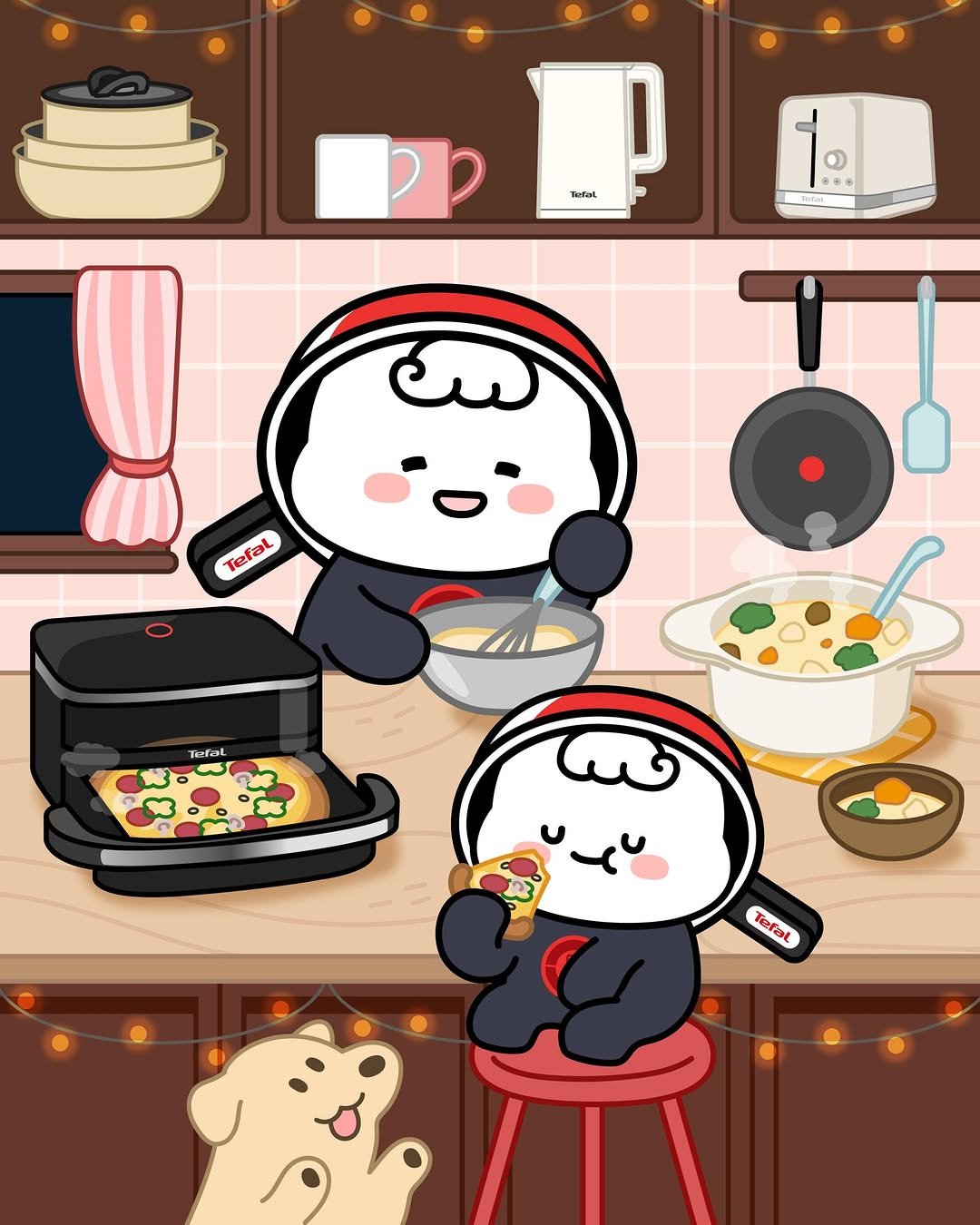 Photo by 테팔 공식 인스타그램 on December 28, 2025. May be a doodle of kitchenware and text that says 'TefeL HO Tefal Fefat Tefal'.