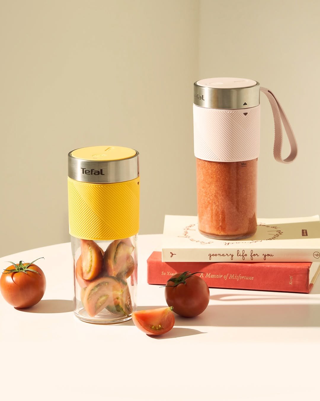 Photo by 테팔 공식 인스타그램 on April 05, 2026. May be an image of tea maker, coffee maker, tableware, canister, shaker, water bottle, cocktail shaker, carafe, hand cream and text.