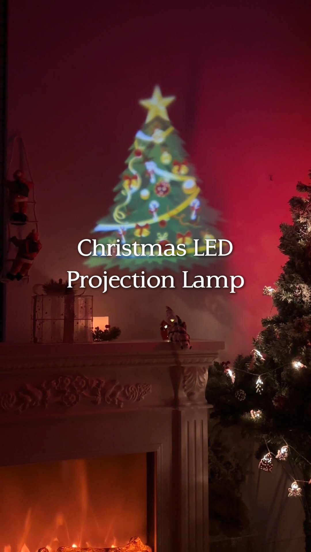 temu 게시물 이미지: A rotating LED projector with festive patterns...