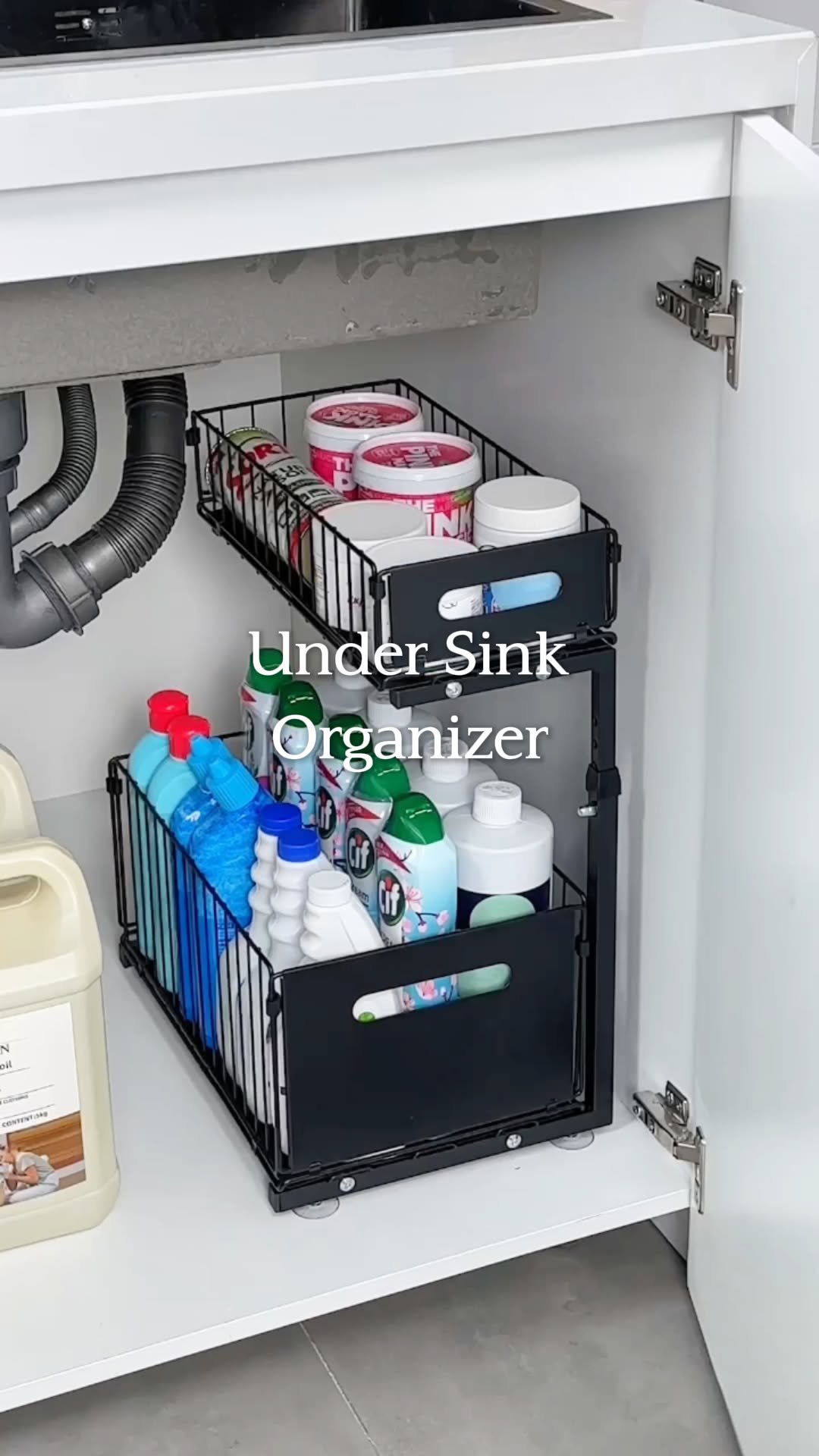 temu 게시물 이미지: Maximize cabinet space with smooth sliding...