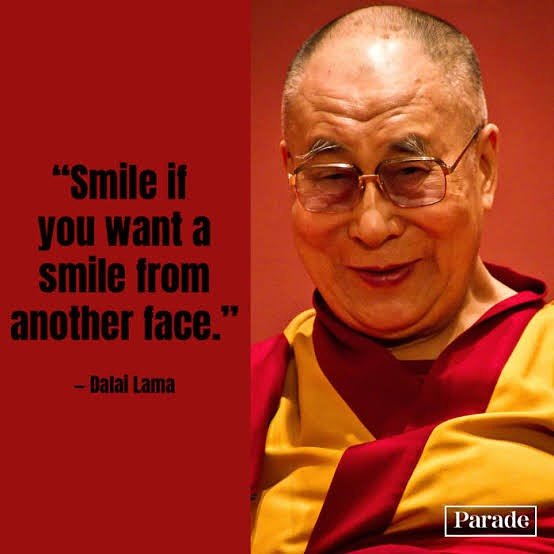 Photo shared by བསྟན་འཛིན་ཟླ་བ་🌙 on August 26, 2025 tagging @shillong_creator. May be an image of 1 person and text that says '"Smileif youwanta you smilefron from another face." -DalaiLama Parade'.