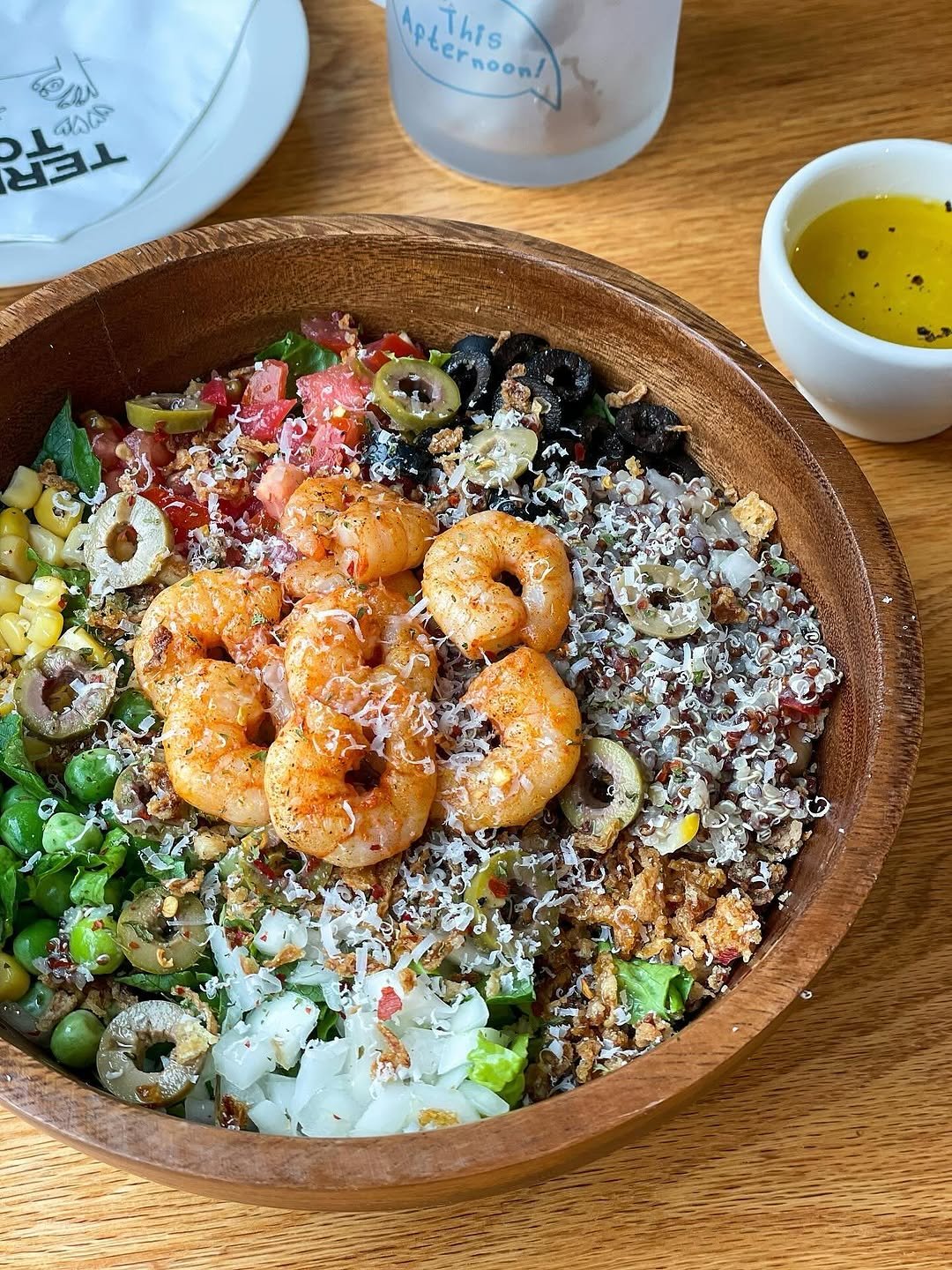 Photo shared by 송도 브런치 카페 테리토리 on September 13, 2025 tagging @territory_official_, and @vegetory_lab. May be an image of paella, fried rice, shrimp, prawn and text.
