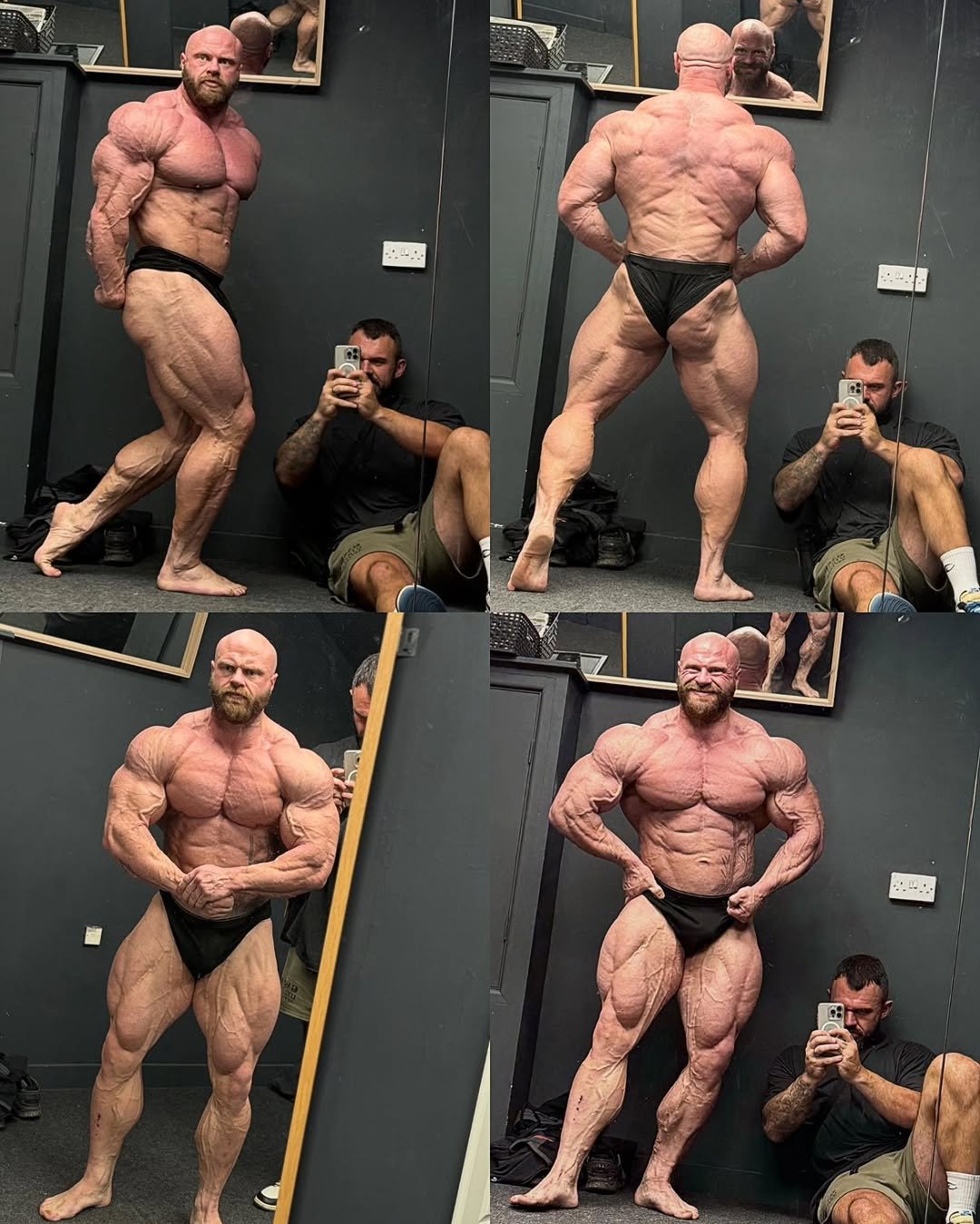 Photo shared by Phil (트포이) 🇰🇷 on November 10, 2025 tagging @zac_teamprocoach, @hollingshead89, @mrolympiallc, and @ifbb_pro_league_japan_pro. May be an image of one or more people, biceps, people bodybuilding and text.