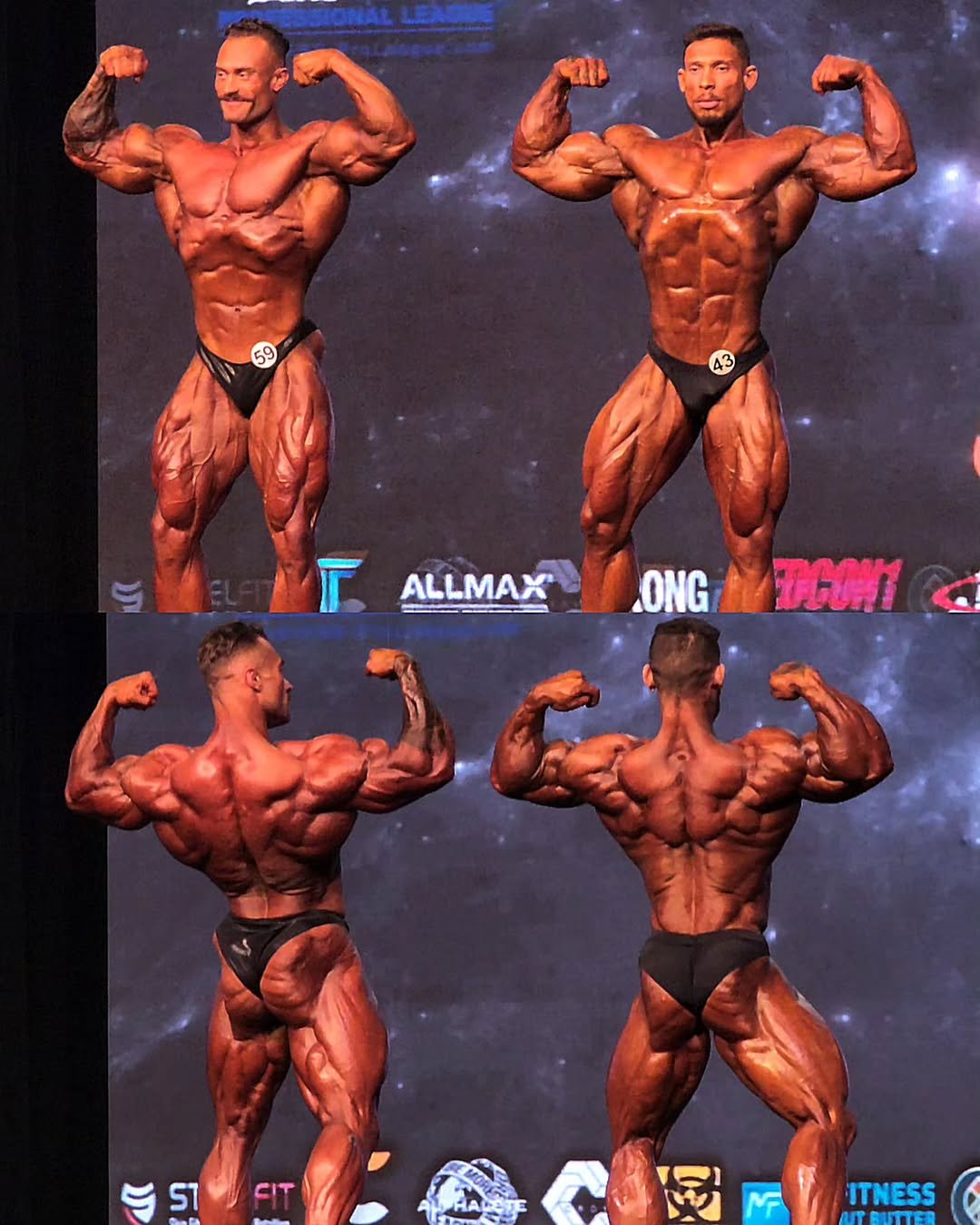 Photo shared by Phil (트포이) 🇰🇷 on December 31, 2025 tagging @cbum, @mrolympiallc, and @ramondinopro. May be an image of one or more people, biceps, people bodybuilding and text.