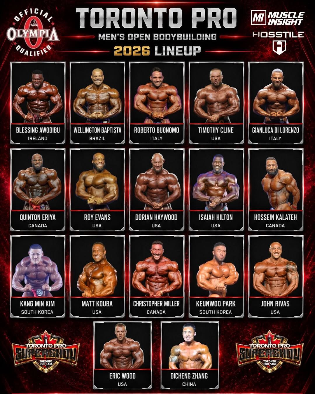tfe_media 게시물 이미지: TORONTO PRO 2026 OFFICIAL LINEUP...