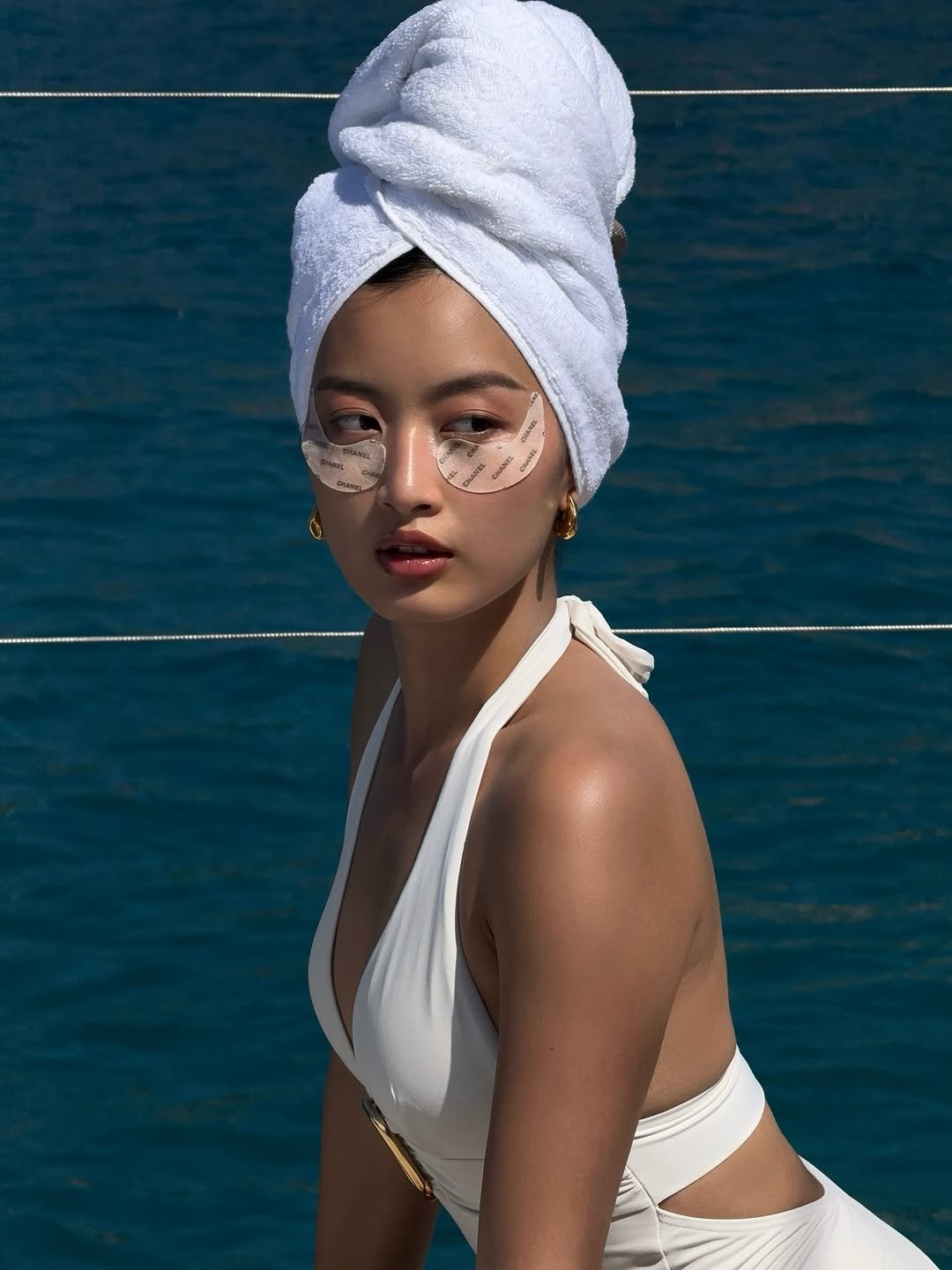 Photo by Thanya Wong on September 20, 2025. May be an image of 1 person, makeup, towel and text.
