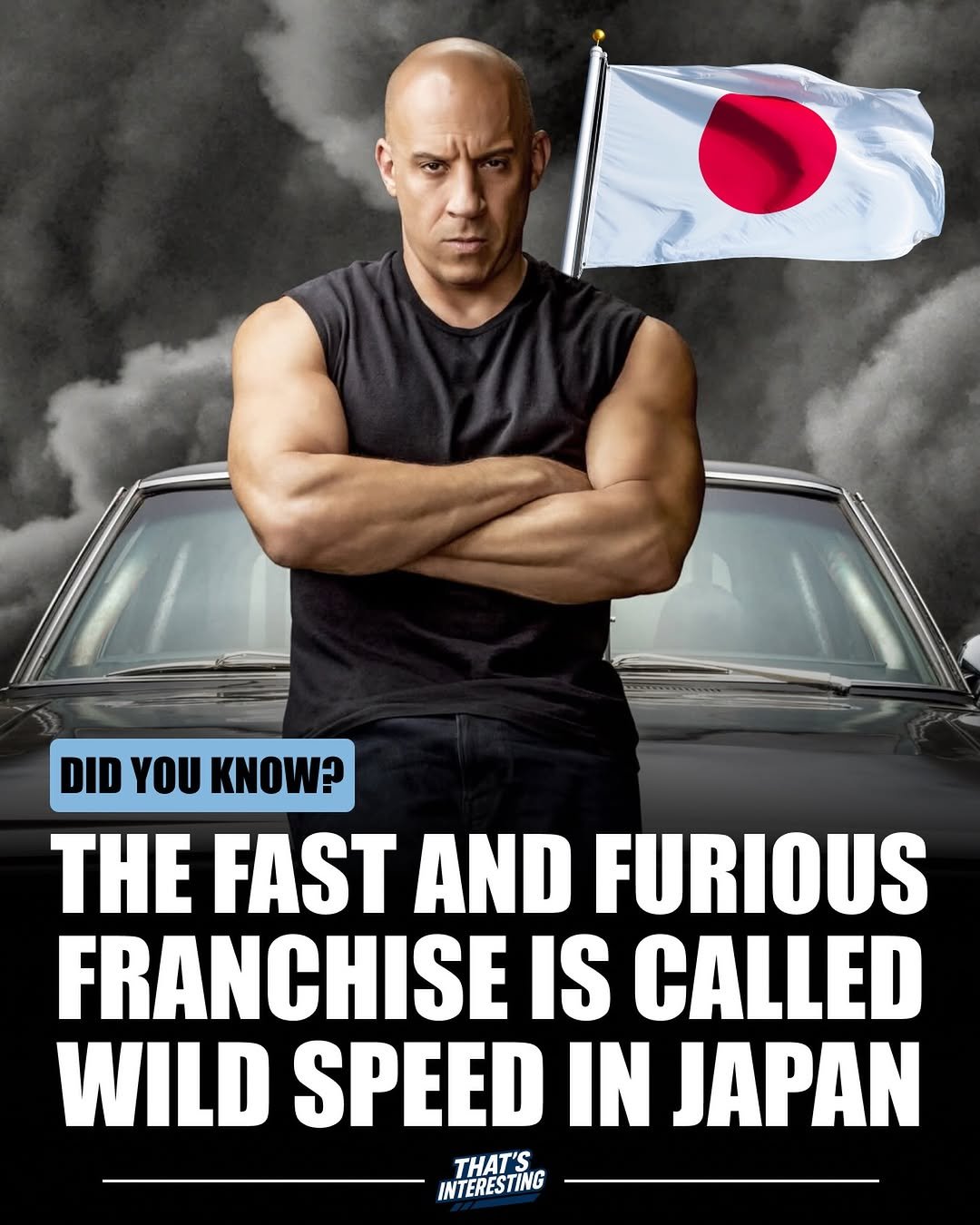 Photo by That's Interesting on December 01, 2025. May be a meme of racing vehicles, car, poster and text that says 'DID YOU KNOW! THE FAST AND FURIOUS FRANCHISE IS CALLED WILD SPEED IN JAPAN THAT'S INTERESTING'.