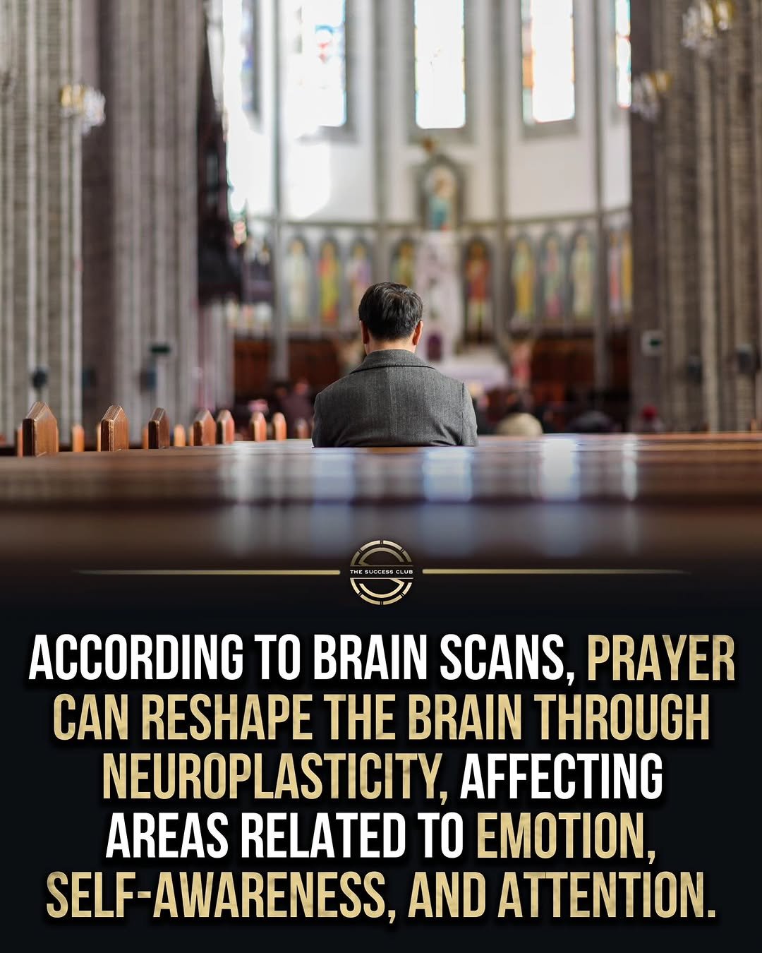 Photo by Positive & Motivating Quotes on December 01, 2025. May be an image of text that says 'ACCORDING TO BRAIN SCANS, PRAYER CAN RESHAPE THE BRAIN THROUGH NEUROPLASTICITY, AFFECTING AREAS RELATED TO EMOTION, SELF-AWARENESS, AND ATTENTION.'.
