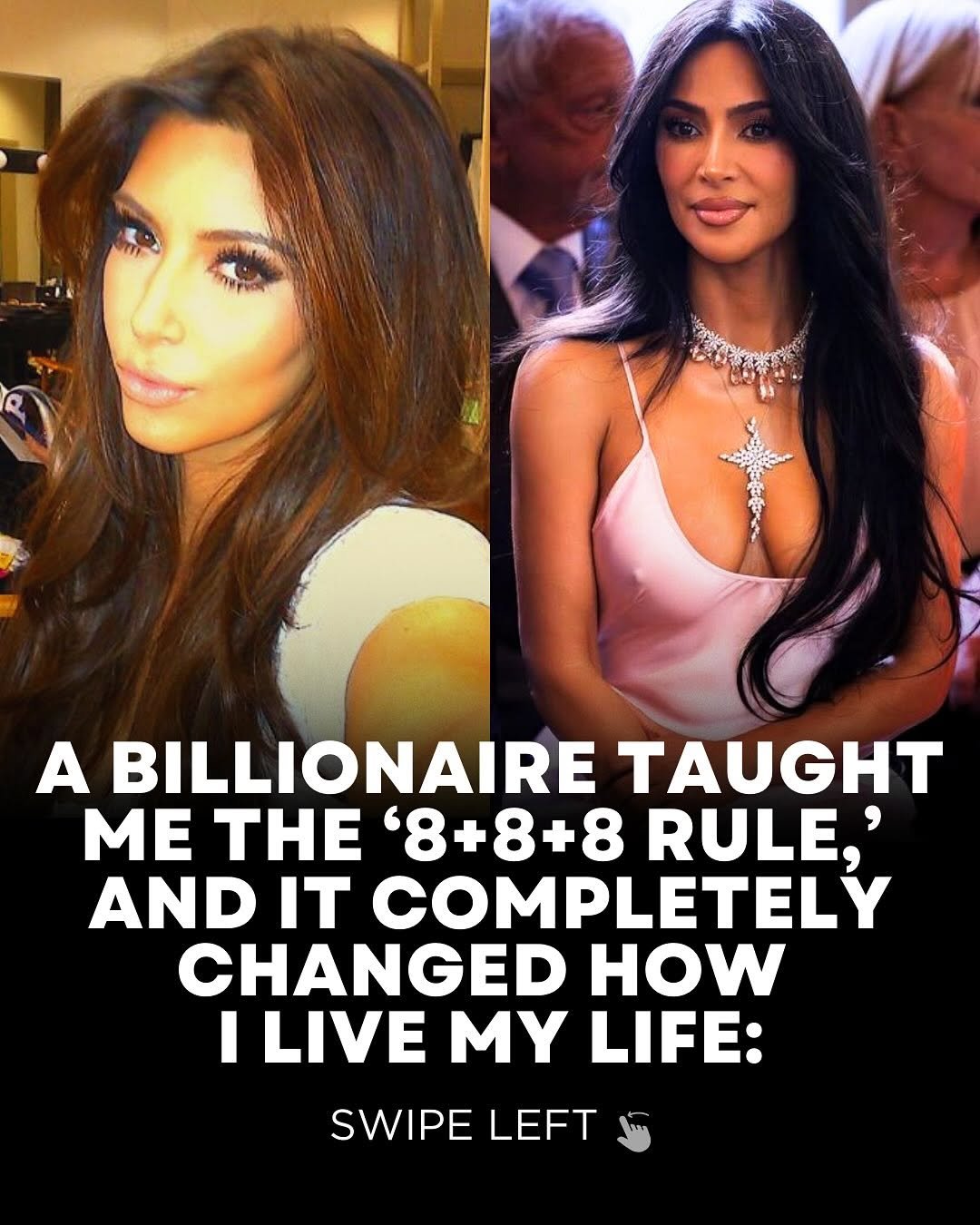 Photo by Positive & Motivating Quotes on December 01, 2025. May be a meme of one or more people, money and text that says 'A BILLIONAIRE TAUGHT ME THE '8+8+8 RULE, AND IT COMPLETELY CHANGED HOW I LIVE MY LIFE: SWIPE LEFT'.