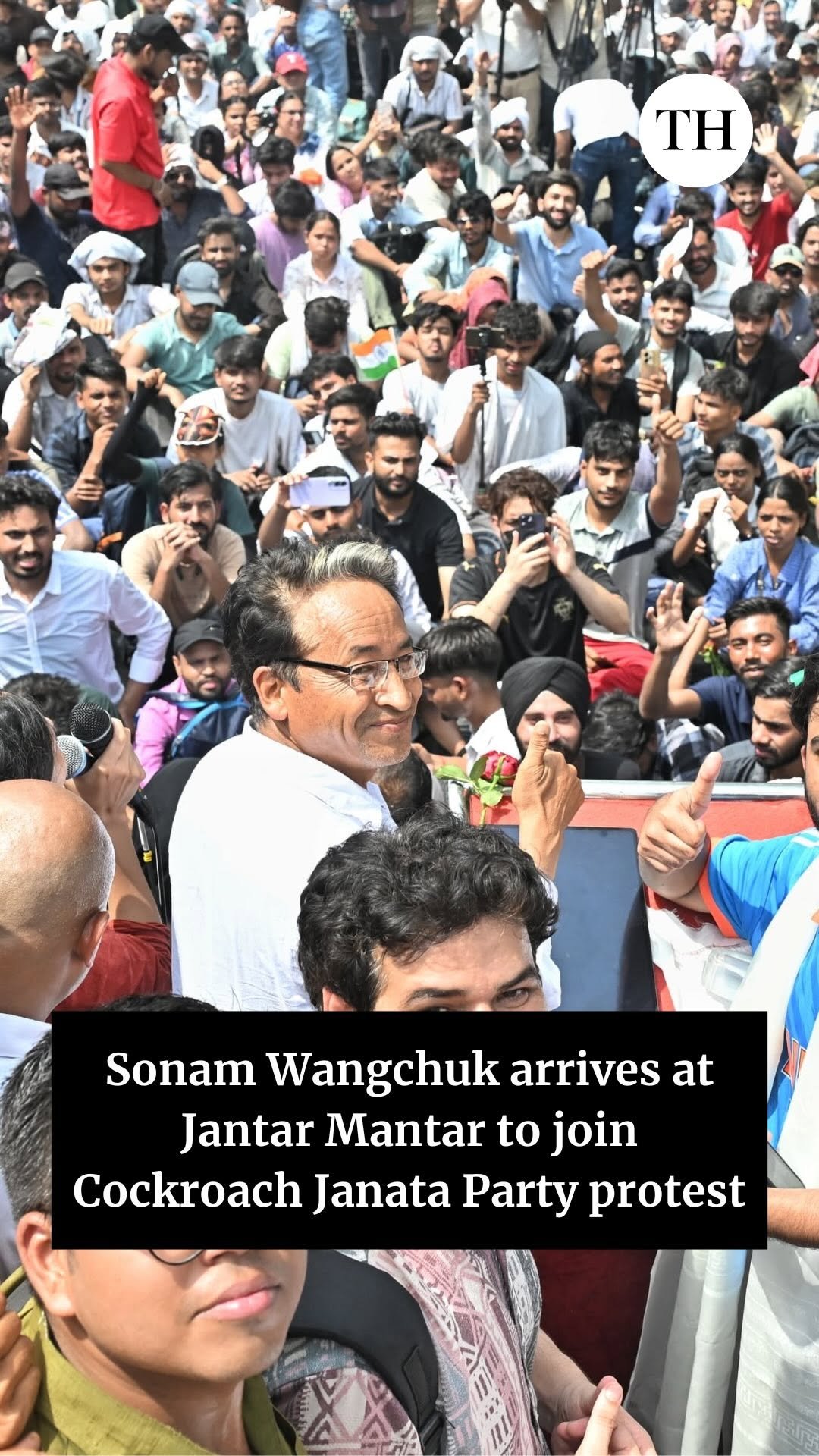 the_hindu 게시물 이미지: Sonam Wangchuk arrives at Jantar Mantar to...