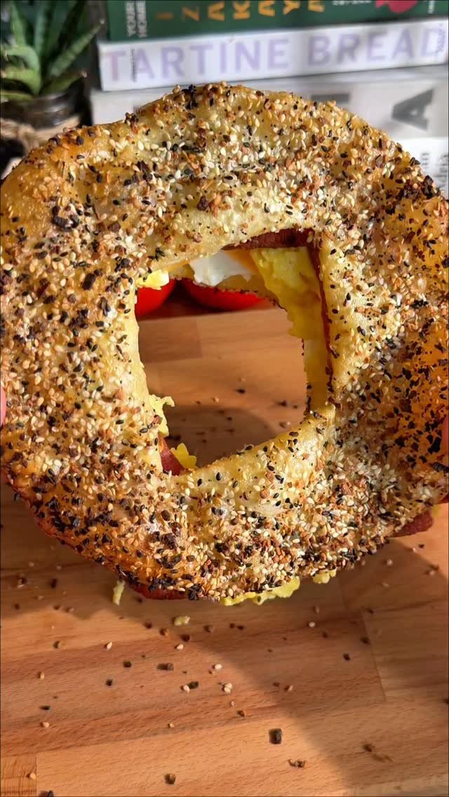 thechefoutwest 게시물 이미지: Giant Bacon Egg n Cheese Rice Paper Bagel...