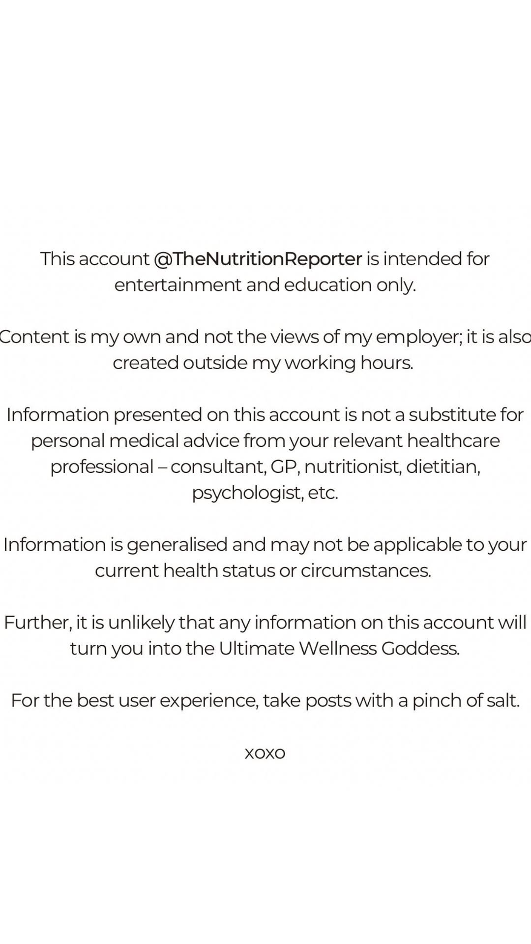 thenutritionreporter 게시물 이미지: DISCLAIMER 

If you want to hear what someone...