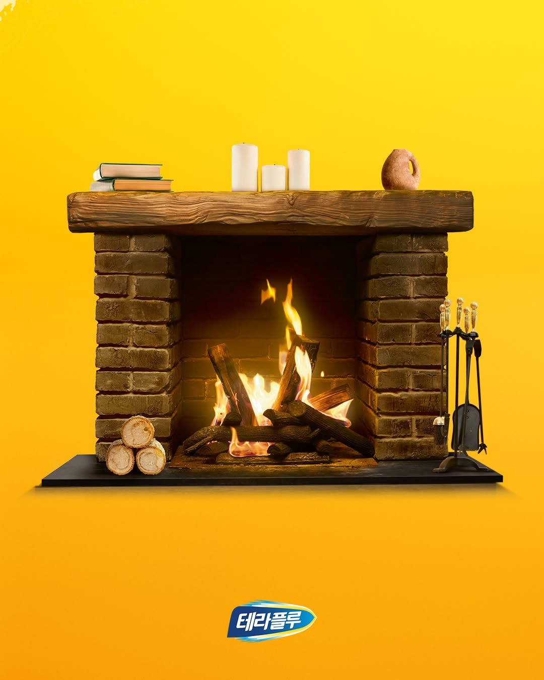 Photo by 테라플루 on September 02, 2025. May be an image of fire, fireplace, hearth and text that says '테라플루'.