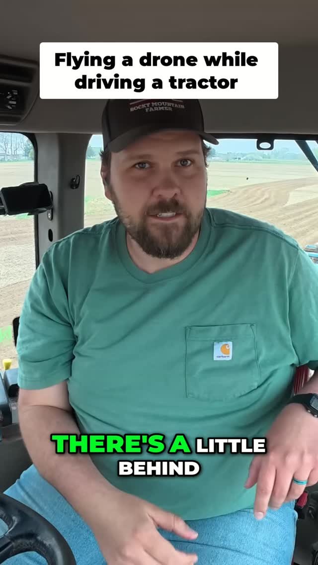 therockymountainfarmer 게시물 이미지: Farm life in action! Drone pilot meets tractor...