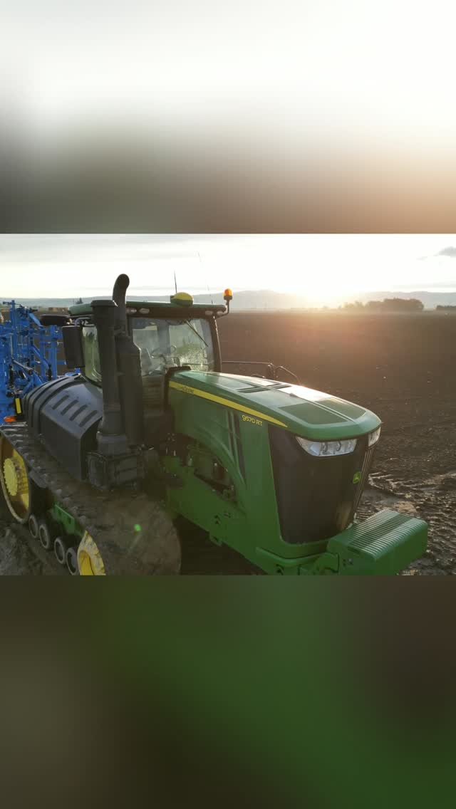 therockymountainfarmer 게시물 이미지: Sunset over a muddy field. Two tractors...