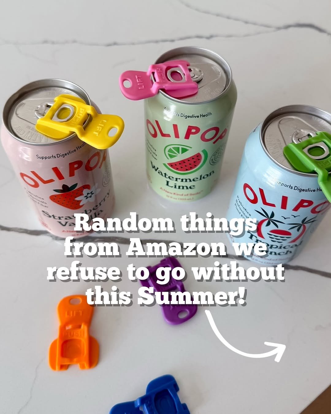 Photo shared by Karisa Udy | Kailye Adair on April 20, 2026 tagging @amazon, @amazonhome, and @amazoninfluencerprogram. May be an image of water bottle, can opener and text that says 'D Gd ١=٢ OLIPO &Digestive psDigestiveHeatin Healin SupportsDige Dige Watermela ermelo Lime Lime Stra Random things OLIP epportsDigestiveH ports DigestiveH from Amazon we refuse to go without this Summer!'.