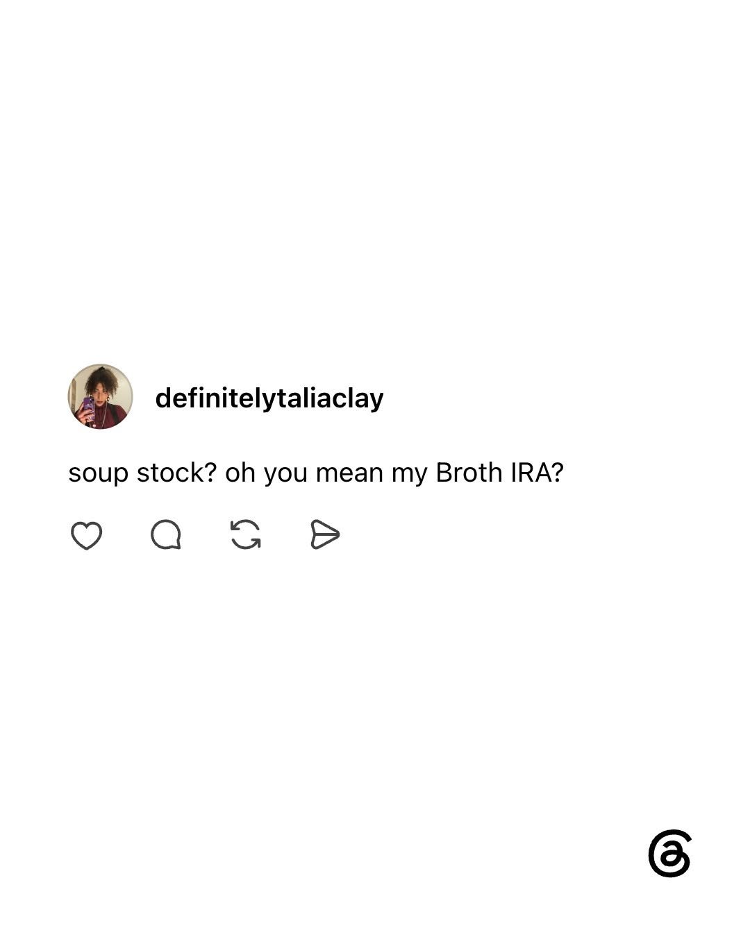 threads 게시물 이미지: Threads? Oh you mean my Laugh IRA?