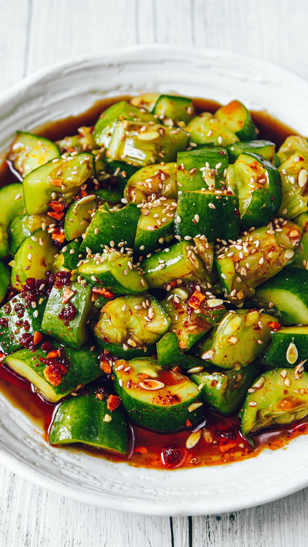 thrivingonplants 게시물 이미지: 🥒 Chinese Cucumber Salad 🥒 This is a classic...