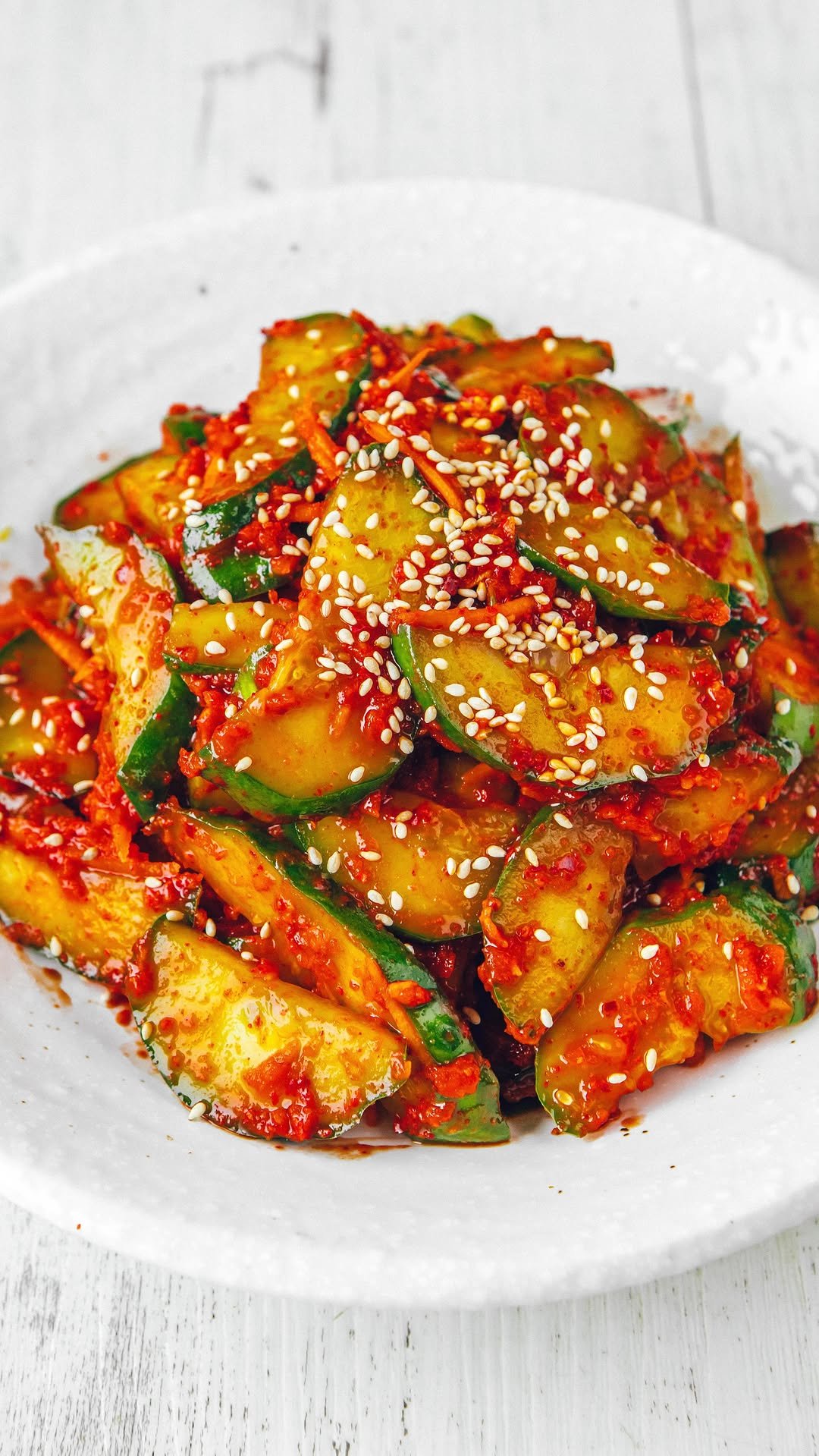 thrivingonplants 게시물 이미지: Cucumber Kimchi 🥒🌶️ Made using homegrown...