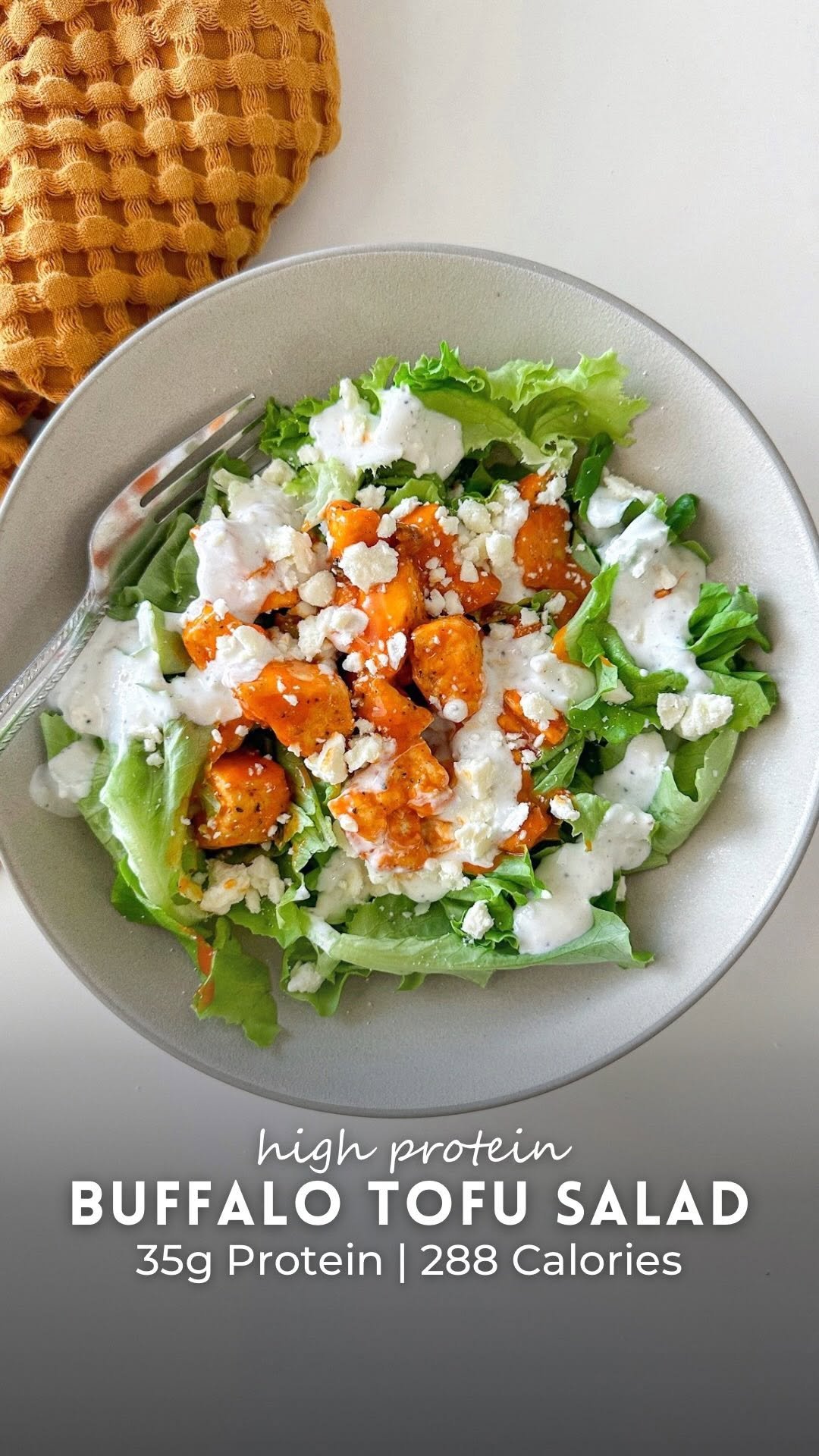 tishasveggieeats 게시물 이미지: This high protein buffalo tofu salad is the...