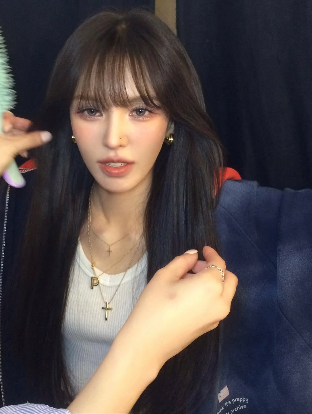 Photo shared by Wendy on November 01, 2025 tagging @youuu_o2, @kitts_yuna, and @mykolabymev. May be an image of one or more people, bangs, braids, long hair, top and text.