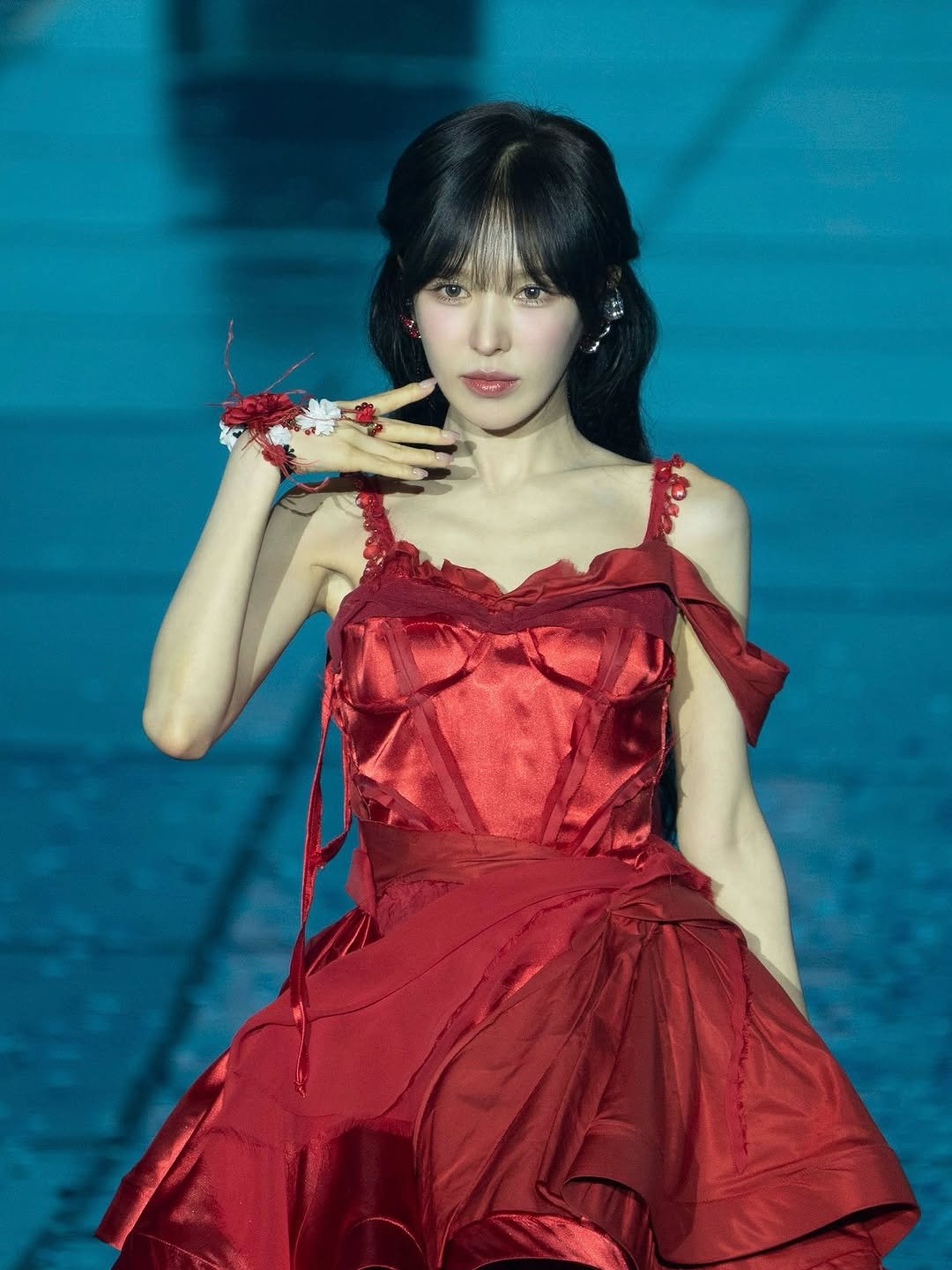 Photo by Wendy on October 04, 2025. May be an image of 1 person, makeup, hair, dress and text.