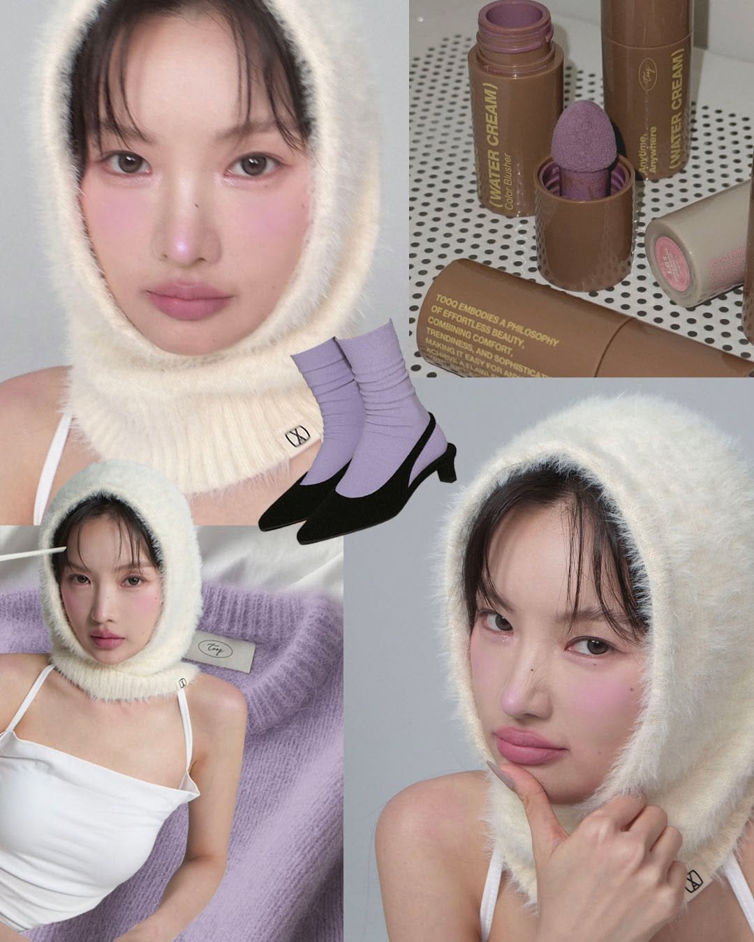 Photo by Deep as if indifferent, Tooq 투크 on December 01, 2025. May be an image of one or more people, makeup, duffle coat, turtleneck and text.