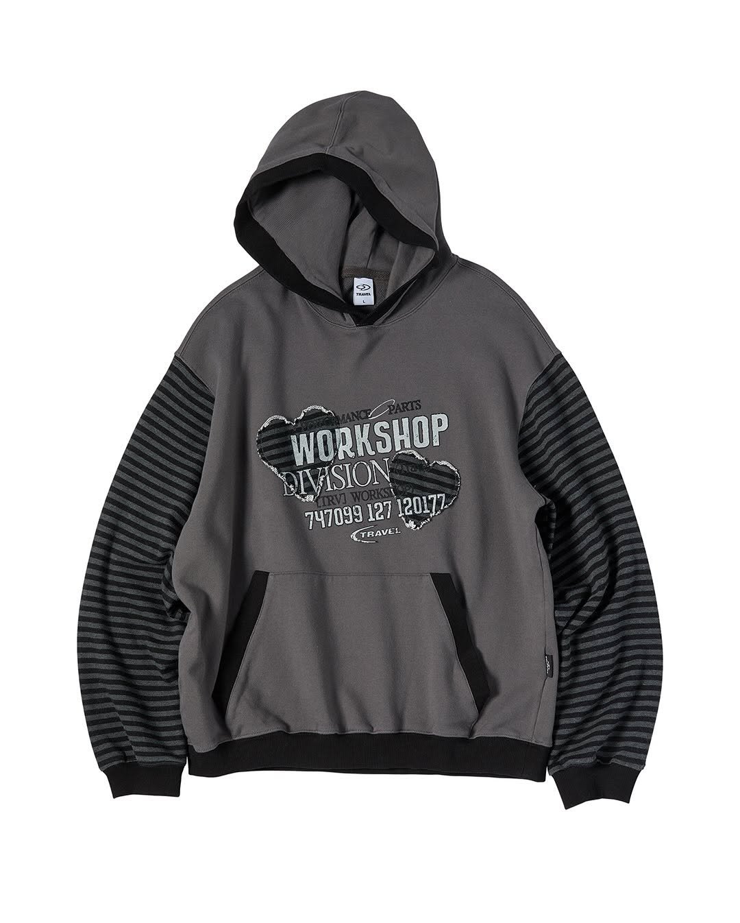 Photo by 트래블 공식 인스타그램 TRAVEL on February 12, 2026. May be an image of ‎fleece, sweatshirt, parka, jacket and ‎text that says '‎ي WORSO WORKSHOP DIVISION s1 747099 127 120177 (TRAVLL 74709912712017 7970331212022 吃 اا‎'‎‎.