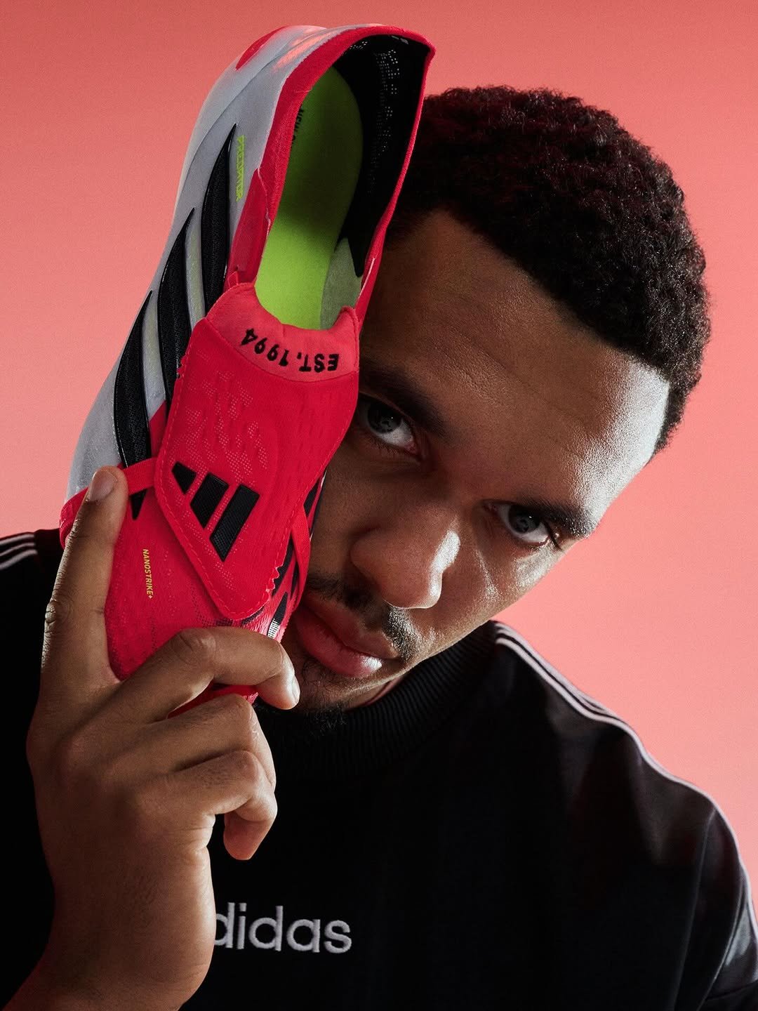 Photo shared by Trent Alexander-Arnold on January 10, 2026 tagging @adidasfootball. May be an image of soccer, football, cleats, sportswear, sports equipment and text.