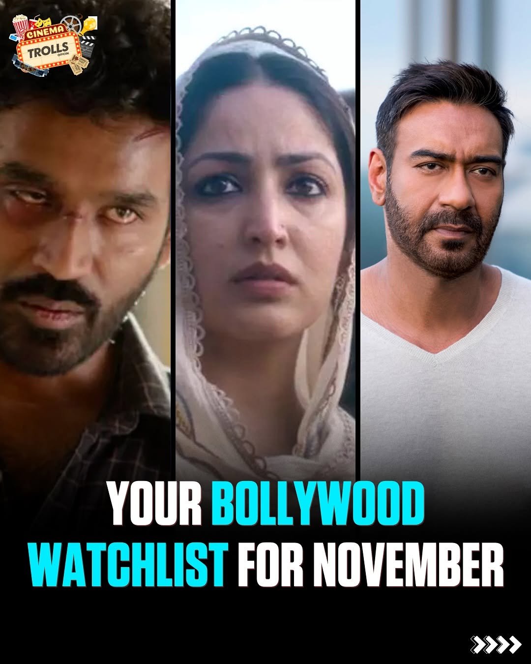 Photo by Trolls Official on November 01, 2025. May be a meme of ‎one or more people, poster and ‎text that says '‎CINEMER TROLLS عع YOUR BOLLYWOOD WATCHLIST FOR NOVEMBER >>»>‎'‎‎.