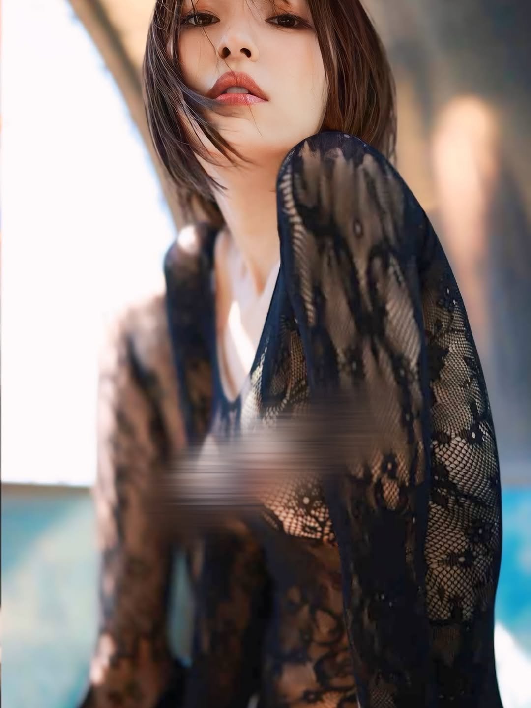 Photo by つばさ 舞❤️‍🔥 on March 02, 2026. May be an image of one or more people, hair, sleepwear, bra, fishnet stockings and text.